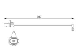 Warning Contact, brake pad wear BOSCH 1987474505