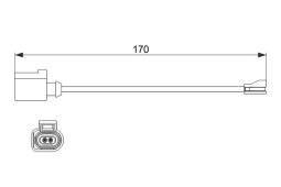 Warning Contact, brake pad wear BOSCH 1987474512