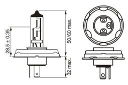 Bulb, front fog light BOSCH 1987302021