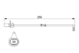 Warning Contact, brake pad wear BOSCH 1987474510