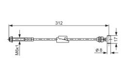 Cable Pull, parking brake BOSCH 1 987 477 517