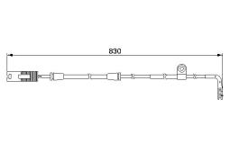 Warning Contact, brake pad wear BOSCH 1987474958
