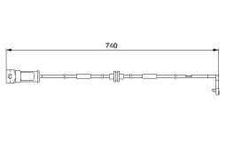 Warning Contact, brake pad wear BOSCH 1987474934