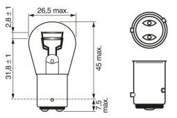 Bulb, rear fog light