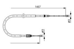 Cable Pull, parking brake BOSCH 1 987 477 937