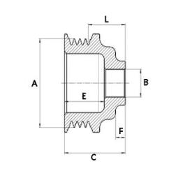 Belt Pulley, alternator HC-Cargo F032236619