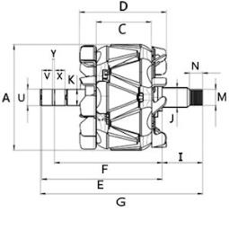 Rotor, alternator HC-Cargo F032334132